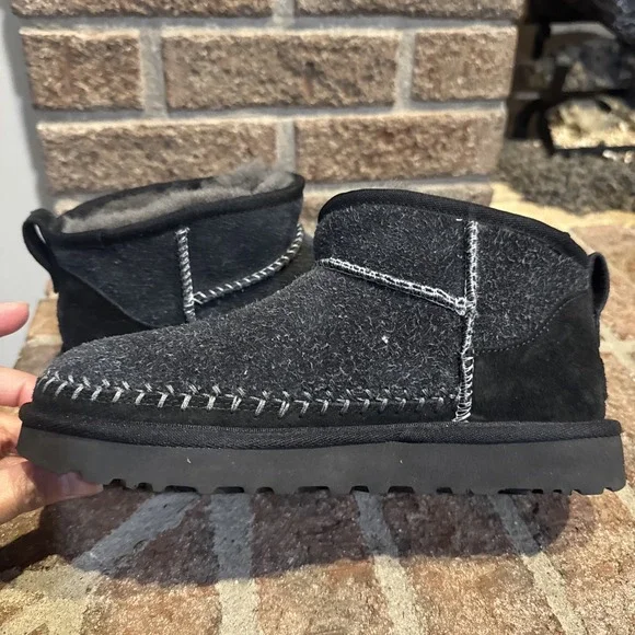 UGG Womens Classic Ultra Mini Biarritz Boot Grey/Gray size us 6 - Picture 5 of 16